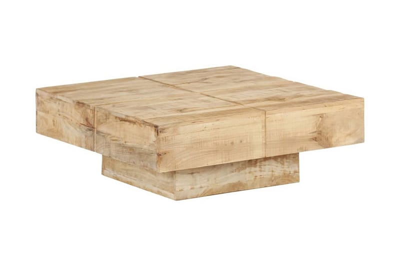 sofabord 80x80x28 cm massivt mangotræ - Brun - Sofabord