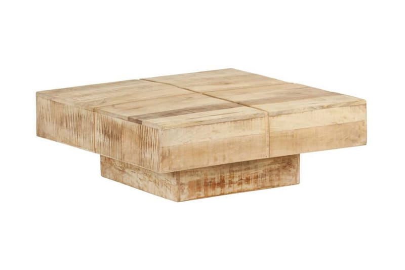 sofabord 80x80x28 cm massivt mangotræ - Brun - Møbler - Borde - Sofabord