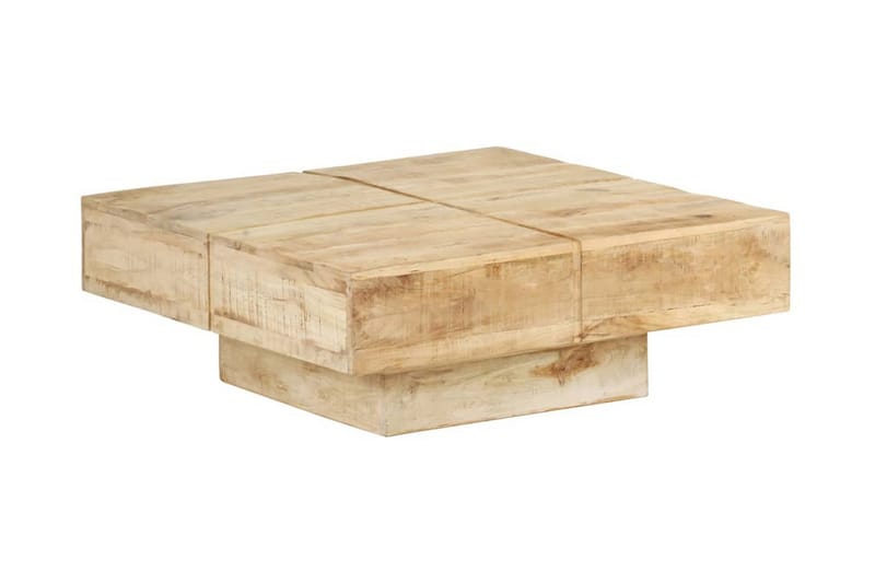 sofabord 80x80x28 cm massivt mangotræ - Brun - Møbler - Borde - Sofabord
