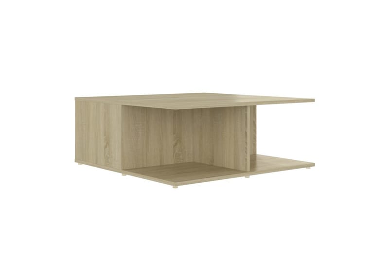 sofabord 80x80x31 cm spånplade hvid og sonoma-eg - Beige - Sofabord