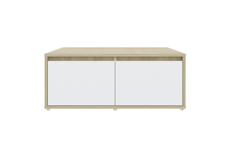 sofabord 80x80x31 cm spånplade hvid og sonoma-eg - Beige - Sofabord