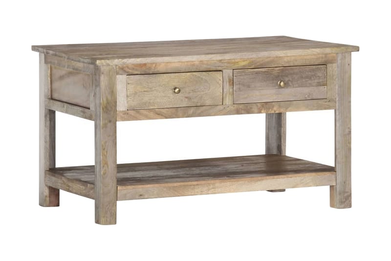 Sofabord 82x52x47 cm Massivt Mangotræ - Grå - Møbler - Borde - Sofabord