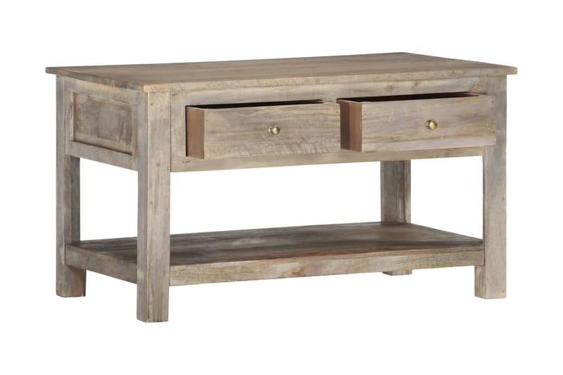 Sofabord 82x52x47 cm Massivt Mangotræ - Grå - Møbler - Borde - Sofabord