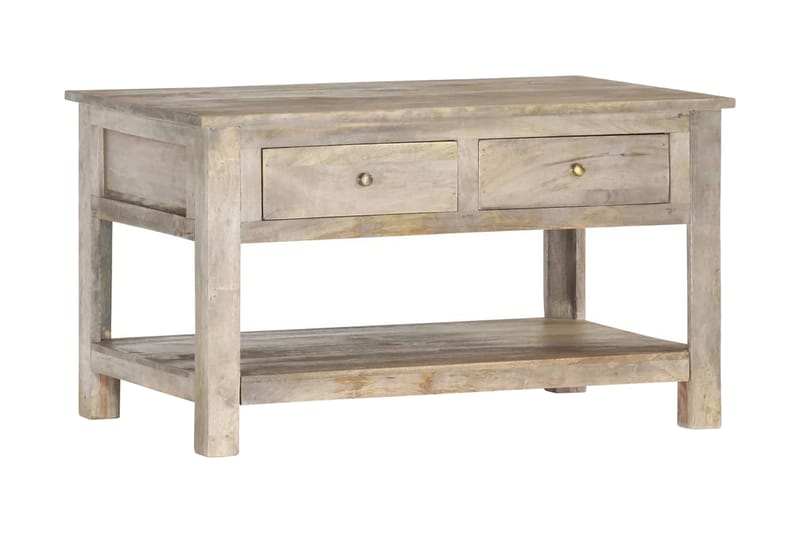Sofabord 82x52x47 cm Massivt Mangotræ - Grå - Møbler - Borde - Sofabord