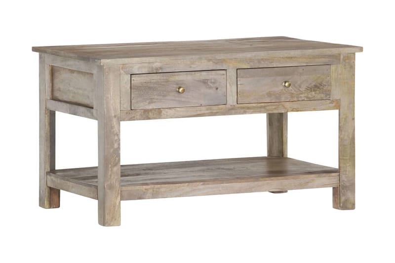 Sofabord 82x52x47 cm Massivt Mangotræ - Grå - Møbler - Borde - Sofabord
