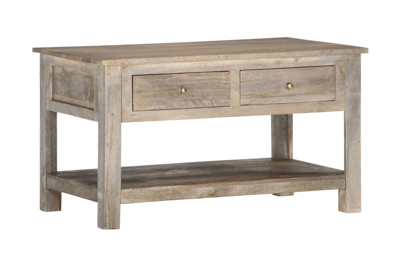 Sofabord 82x52x47 cm Massivt Mangotræ - Grå - Møbler - Borde - Sofabord