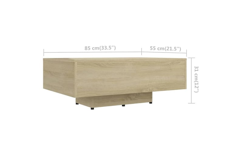 sofabord 85x55x31 cm cm spånplade sonoma-eg - Brun - Møbler - Borde - Sofabord
