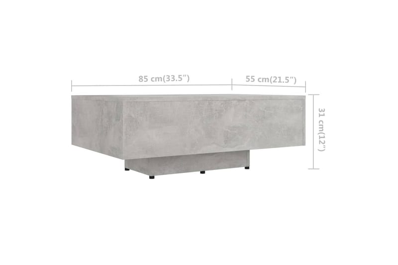 sofabord 85x55x31 cm spånplade betongrå - Grå - Møbler - Borde - Sofabord