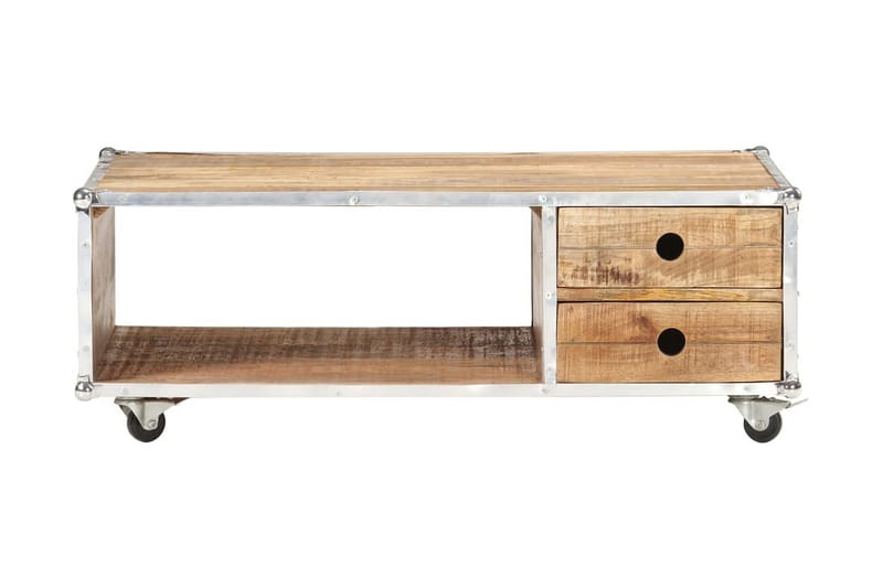 Sofabord 89x59x33 cm massivt ru mangotræ - Brun - Møbler - Borde - Sofabord