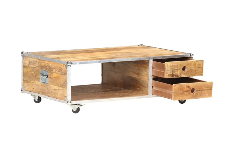 Sofabord 89x59x33 cm massivt ru mangotræ - Brun - Møbler - Borde - Sofabord