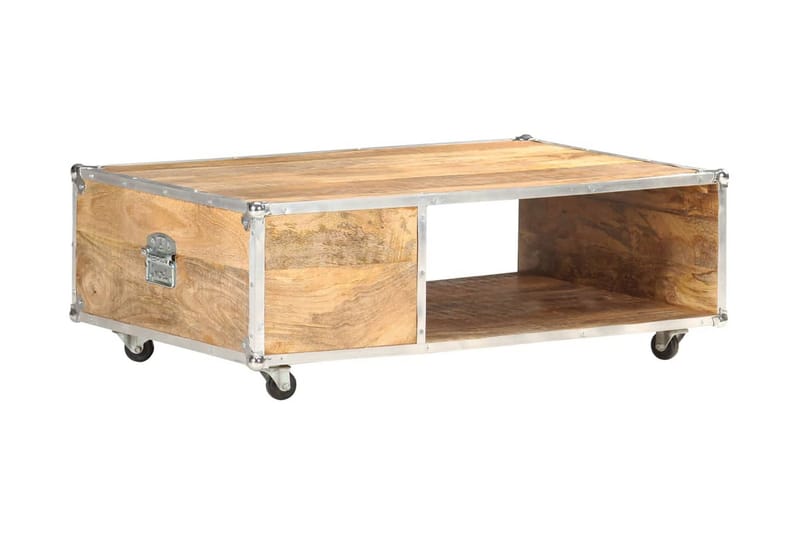 Sofabord 89x59x33 cm massivt ru mangotræ - Brun - Møbler - Borde - Sofabord