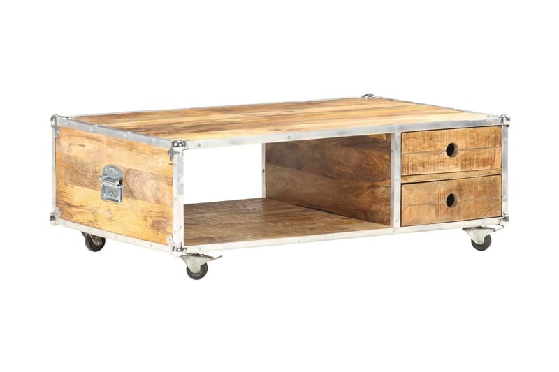 Sofabord 89x59x33 cm massivt ru mangotræ - Brun - Møbler - Borde - Sofabord