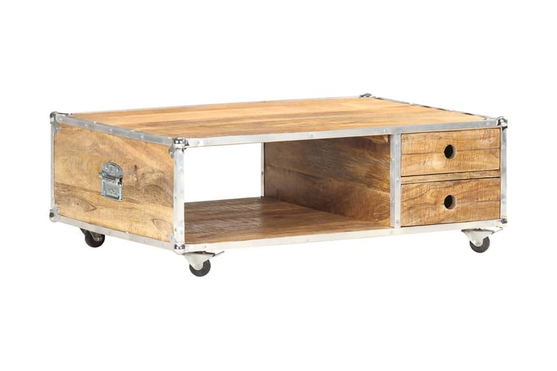 Sofabord 89x59x33 cm massivt ru mangotræ - Brun - Møbler - Borde - Sofabord