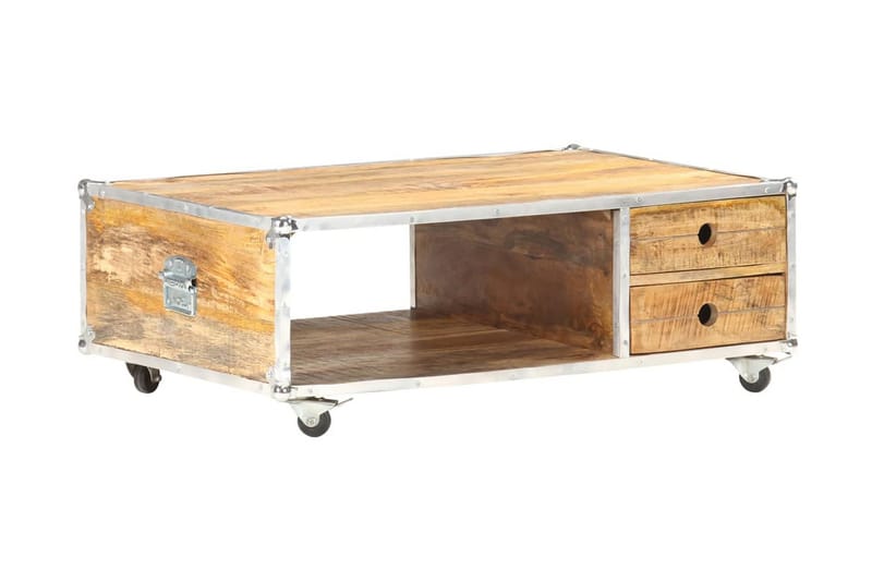 Sofabord 89x59x33 cm massivt ru mangotræ - Brun - Møbler - Borde - Sofabord
