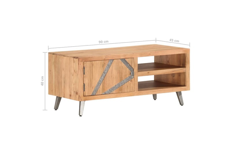 sofabord 90 x 45 x 40 cm massivt akacietræ - Brun - Møbler - Borde - Sofabord