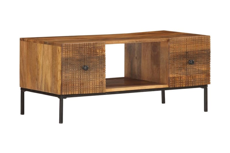 sofabord 90 x 45 x 40 cm massivt mangotræ - Brun - Sofabord