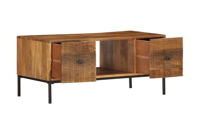 sofabord 90 x 45 x 40 cm massivt mangotræ - Brun - Sofabord