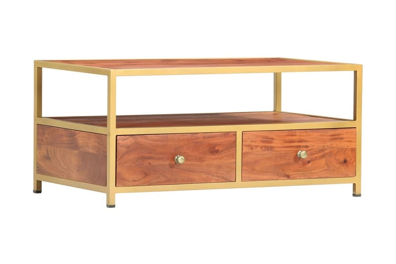 sofabord 90 x 50 x 40 cm massivt akacietræ - Brun - Møbler - Borde - Sofabord