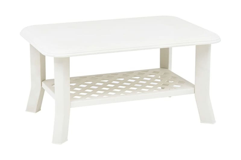 sofabord 90 x 60 x 46 cm plastik hvid - Hvid - Sofabord