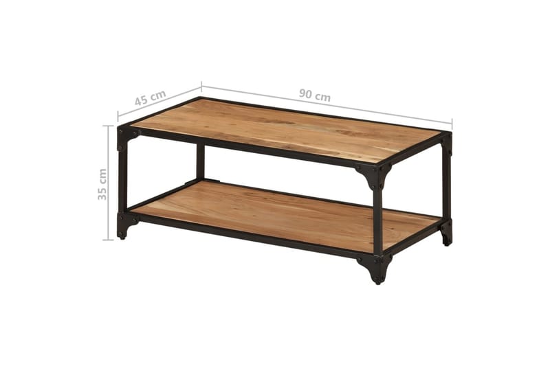 sofabord 90x45x35 cm massivt akacietræ - Brun - Møbler - Borde - Sofabord