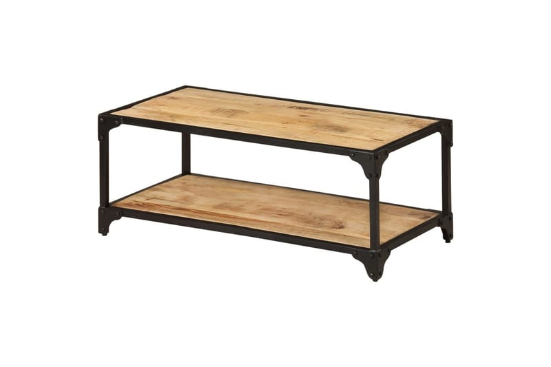 sofabord 90x45x35 cm massivt ru mangotræ - Brun - Møbler - Borde - Sofabord
