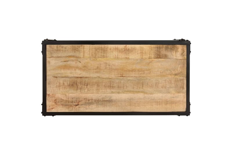 sofabord 90x45x35 cm massivt ru mangotræ - Brun - Sofabord