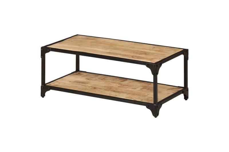 sofabord 90x45x35 cm massivt ru mangotræ - Brun - Møbler - Borde - Sofabord