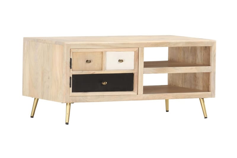 sofabord 90x45x40 cm massivt mangotræ - Brun - Møbler - Borde - Sofabord