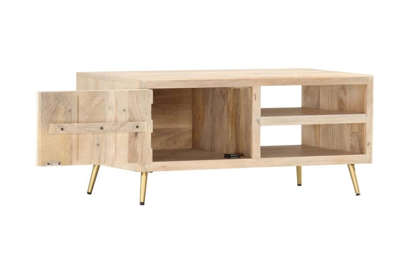 sofabord 90x45x40 cm massivt mangotræ - Brun - Møbler - Borde - Sofabord