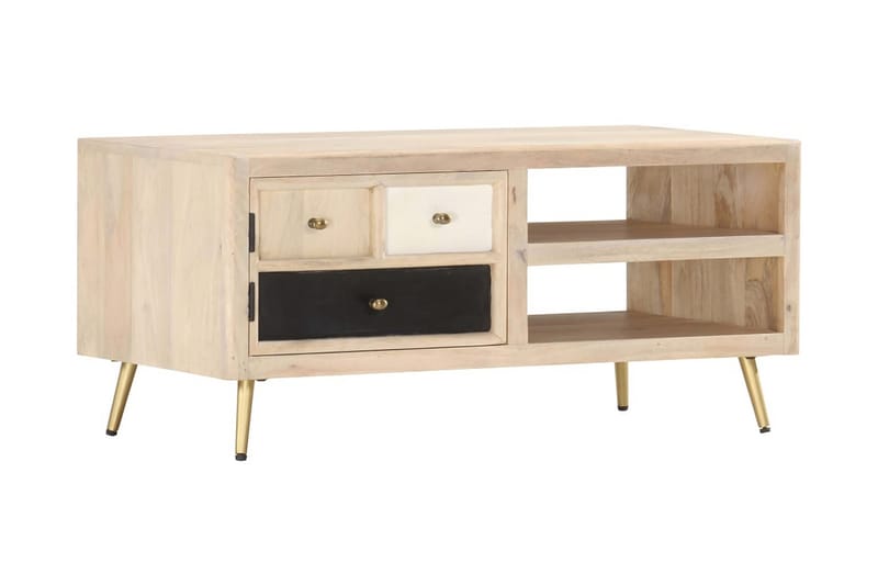 sofabord 90x45x40 cm massivt mangotræ - Brun - Møbler - Borde - Sofabord