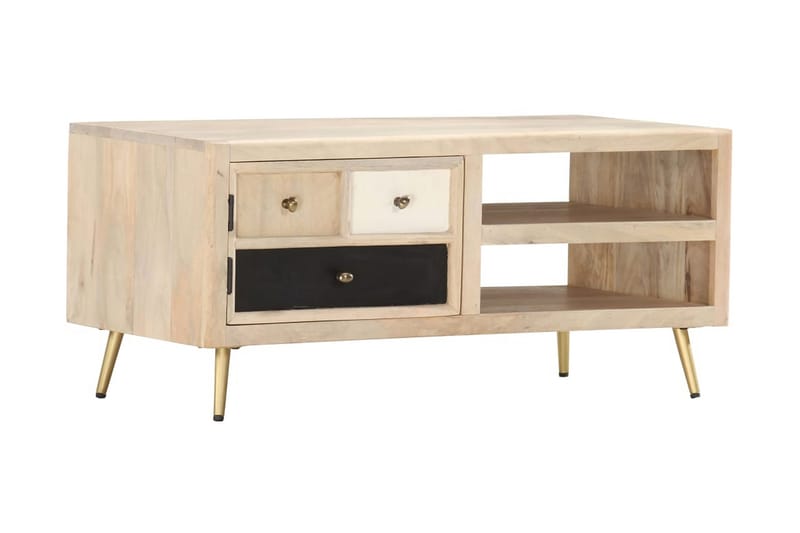 sofabord 90x45x40 cm massivt mangotræ - Brun - Møbler - Borde - Sofabord