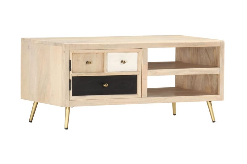 sofabord 90x45x40 cm massivt mangotræ - Brun - Møbler - Borde - Sofabord