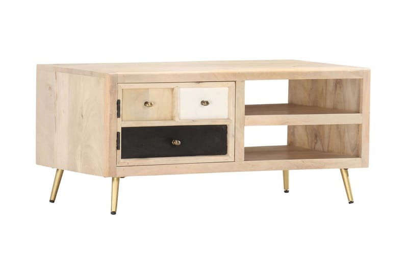 sofabord 90x45x40 cm massivt mangotræ - Brun - Møbler - Borde - Sofabord