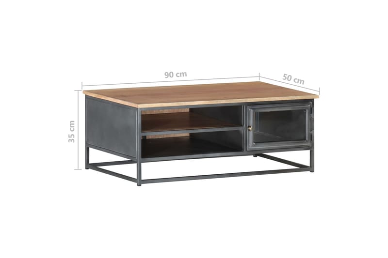 sofabord 90x50x35 cm massivt akacietræ grå - Grå - Møbler - Borde - Sofabord