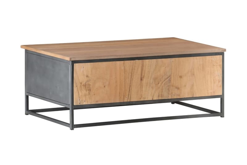sofabord 90x50x35 cm massivt akacietræ grå - Grå - Sofabord