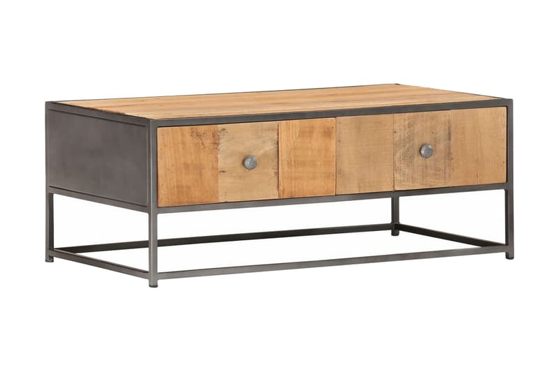 sofabord 90x50x35 cm massivt genbrugstræ - Brun - Møbler - Borde - Sofabord