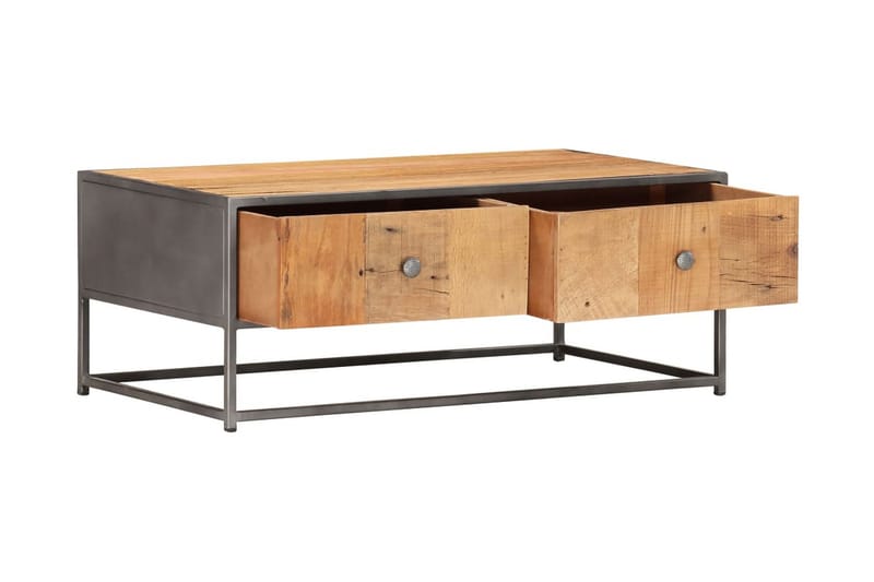 sofabord 90x50x35 cm massivt genbrugstræ - Brun - Møbler - Borde - Sofabord
