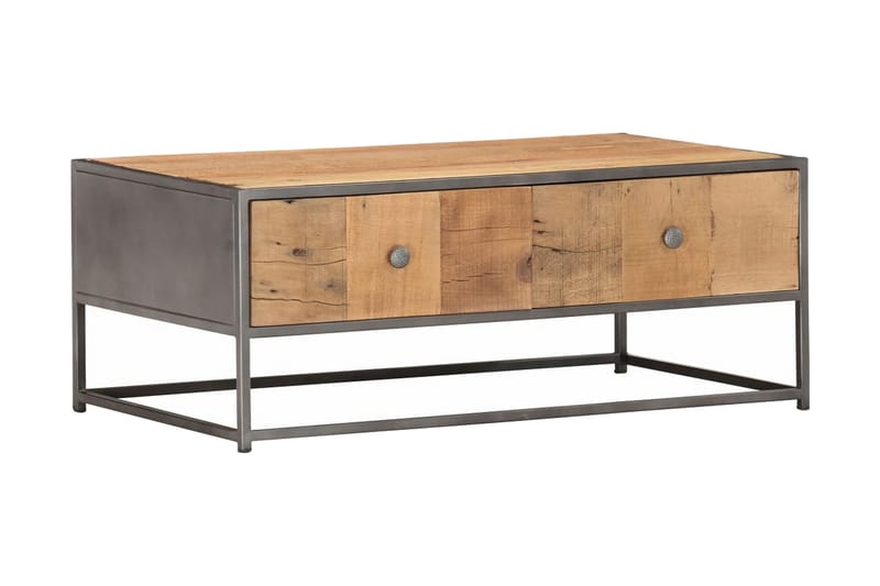 sofabord 90x50x35 cm massivt genbrugstræ - Brun - Møbler - Borde - Sofabord