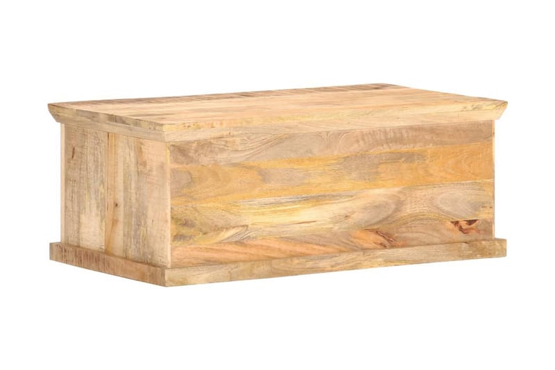 Sofabord 90X50X35 cm Massivt Mangotræ Og Naturlige Rør - Brun - Møbler - Borde - Sofabord