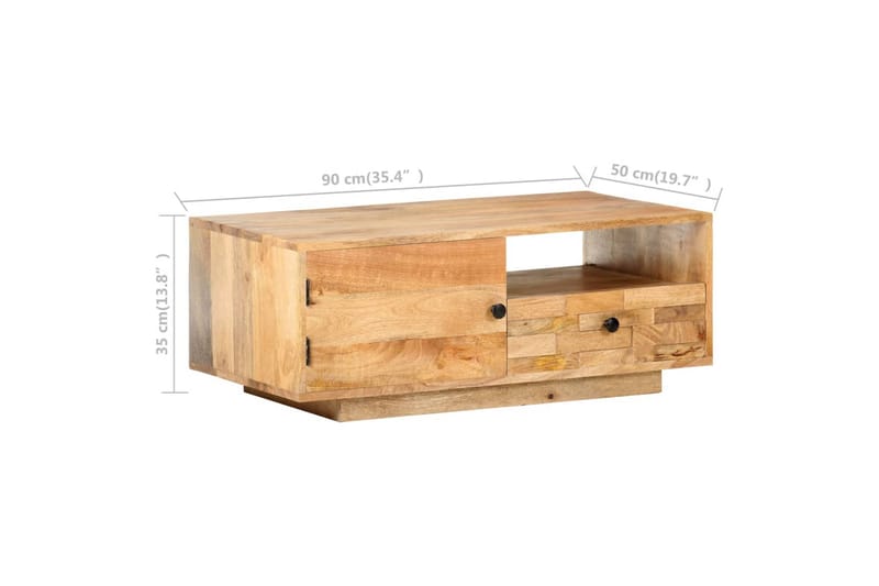 Sofabord 90x50x35 cm massivt mangotræ - Møbler - Borde - Sofabord