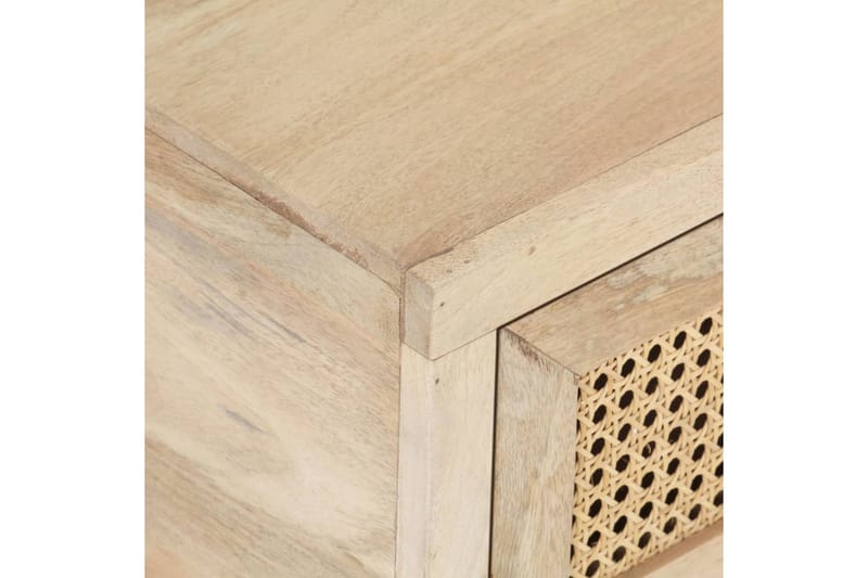 sofabord 90x50x37 cm massivt mangotræ og naturligt rørflet - Brun - Møbler - Borde - Sofabord