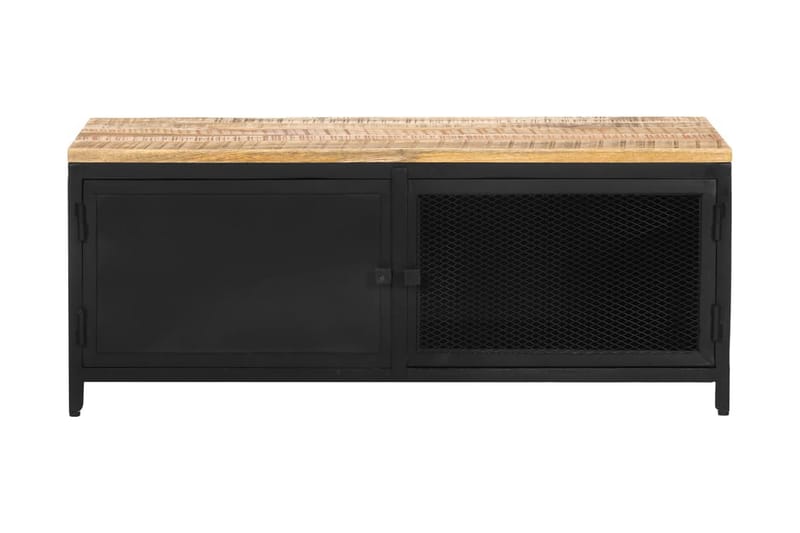 Sofabord 90x50x37 cm massivt ru mangotræ - Sort - Møbler - Borde - Sofabord