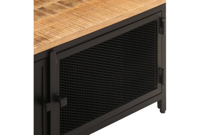 Sofabord 90x50x37 cm massivt ru mangotræ - Sort - Møbler - Borde - Sofabord