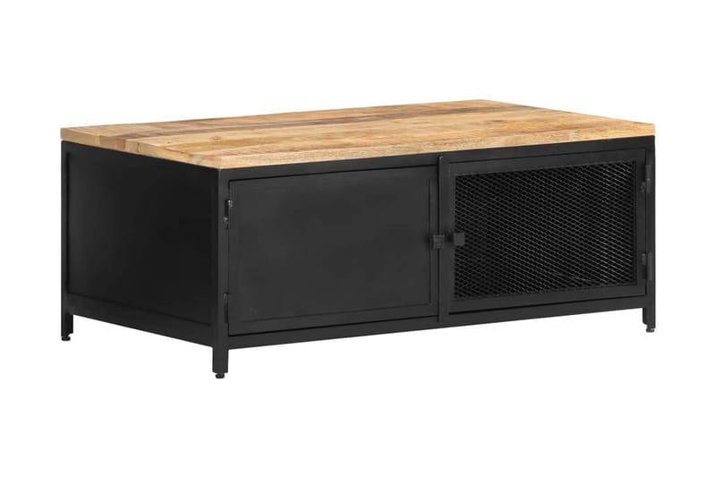 Sofabord 90x50x37 cm massivt ru mangotræ - Sort - Møbler - Borde - Sofabord