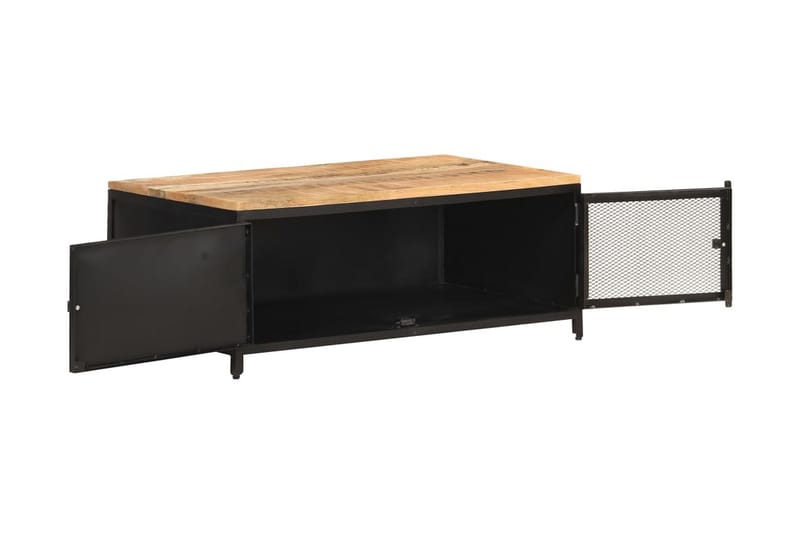 Sofabord 90x50x37 cm massivt ru mangotræ - Sort - Møbler - Borde - Sofabord