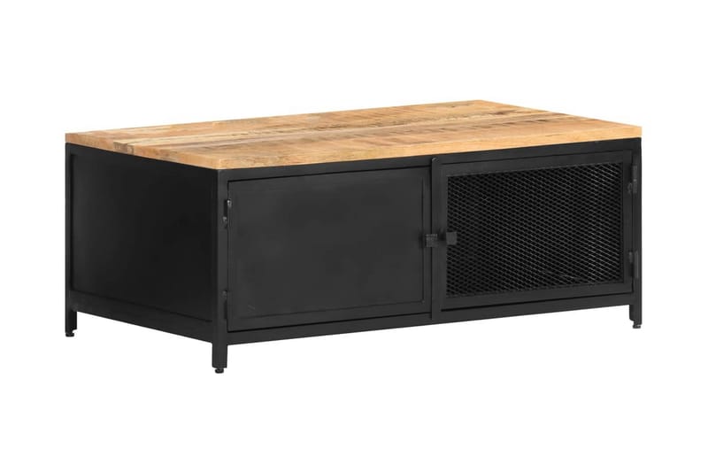 Sofabord 90x50x37 cm massivt ru mangotræ - Sort - Møbler - Borde - Sofabord