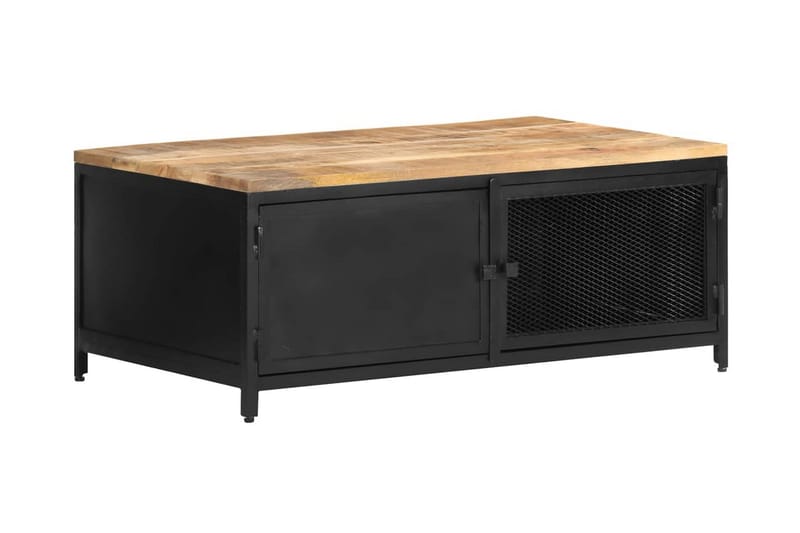 Sofabord 90x50x37 cm massivt ru mangotræ - Sort - Møbler - Borde - Sofabord