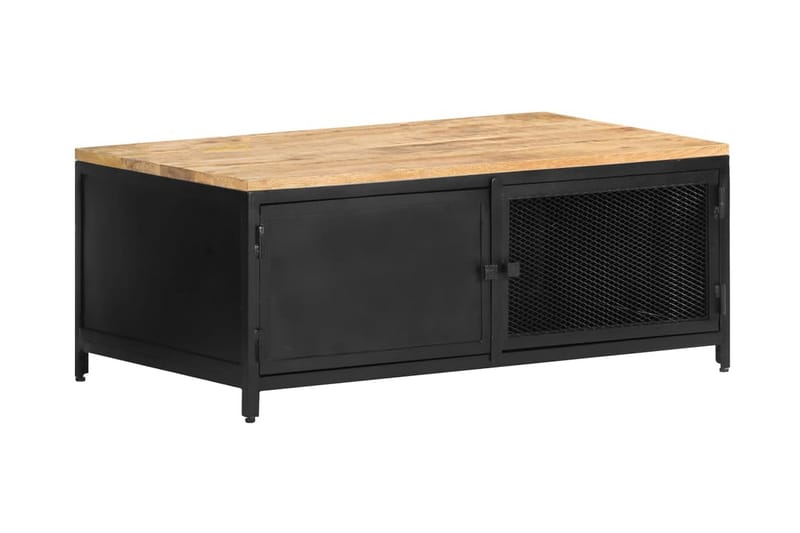 Sofabord 90x50x37 cm massivt ru mangotræ - Sort - Møbler - Borde - Sofabord