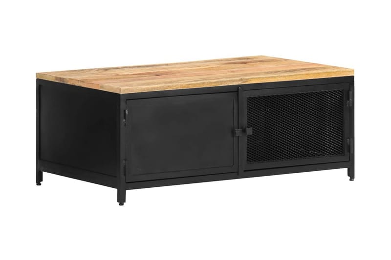 Sofabord 90x50x37 cm massivt ru mangotræ - Sort - Møbler - Borde - Sofabord