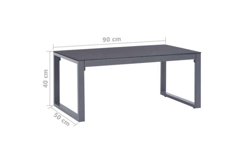 Sofabord 90X50X40 cm Aluminium - Sofabord